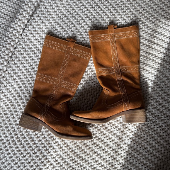 Dingo Tan Leather Heeled Boots Size 6 - Picture 7 of 7